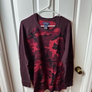 Polo by Ralph Lauren Burgundy Camouflage Shirt Size XXL